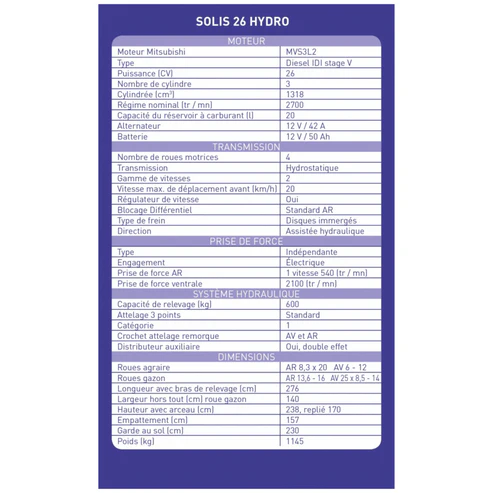 Solis 26 hydrostatisch Kompakttraktor 26 PS – Bild 4