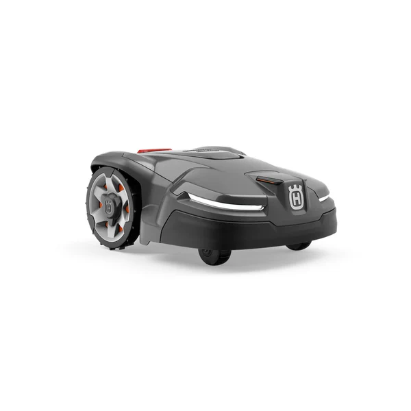 Husqvarna Automower AM 415X auf großer Rasenfläche, App-Steuerung, kabelloses Mähen, EdgeCut Technologie, GPS-Schutz