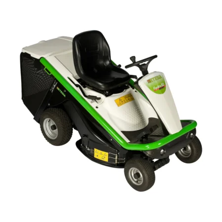 ETESIA Hydro 80 MKHP5 Aufsitzmäher mit 80 cm Mähdeck und 240 L Fangkorb auf Rasenfläche, kompakt und leistungsstark