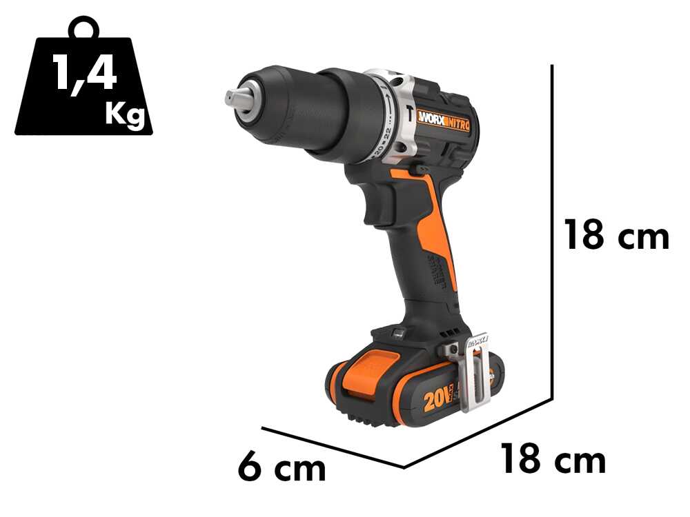 Worx Nitro WX352 Akku-Schlagbohrschrauber 20V/2Ah – Bild 2