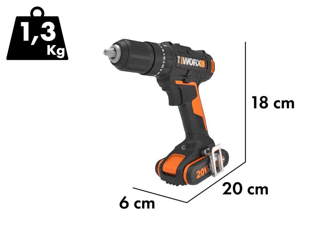 Worx WX370 akku-schlagbohrschrauber 20V/2Ah kaufen – Bild 6