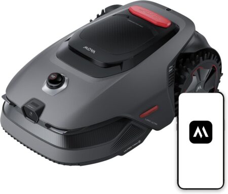 Der moderne MOVA LiDAX Ultra 800 Rasenroboter mit 3D-360°-lidar umfährt dank seiner Sensoren präzise Hindernisse im Garten.